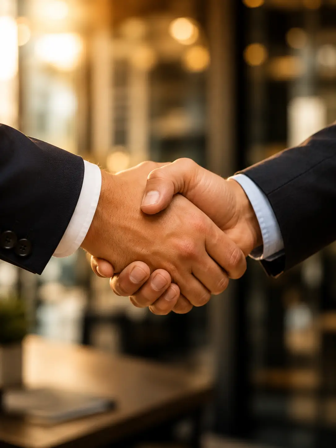 A handshake sealing an agreement